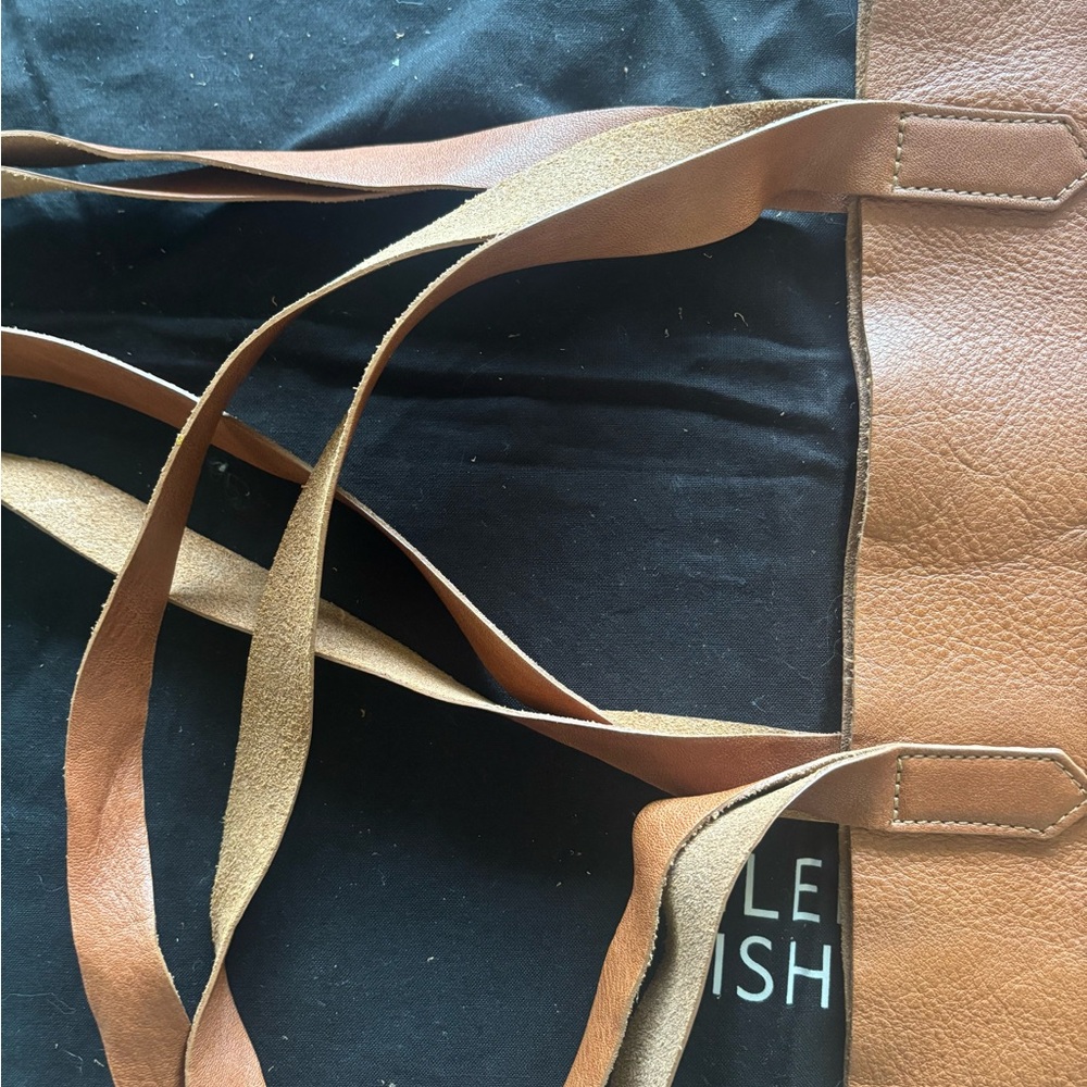 Eileen Fisher Tan Leather Studded Tote w/ Dust Bag - Picture 4 of 5